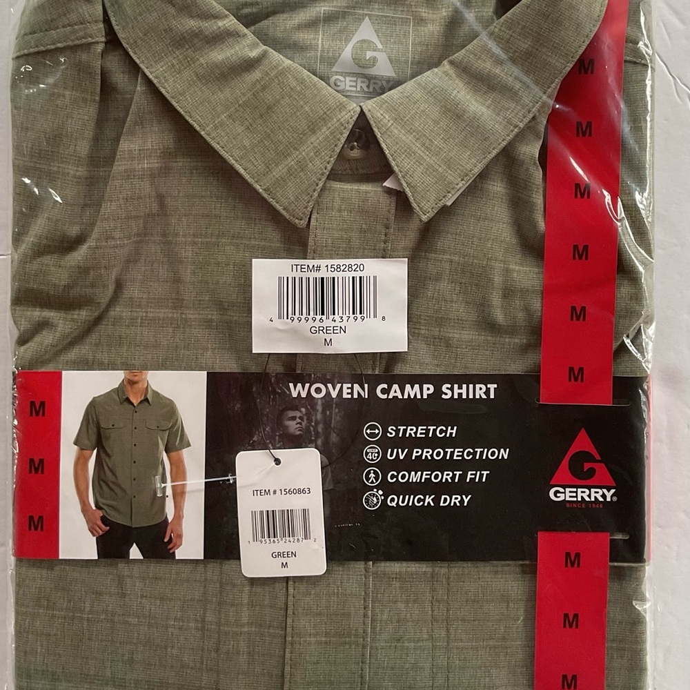 Gerry Weber Men's Green Woven Camp Shirt Medium